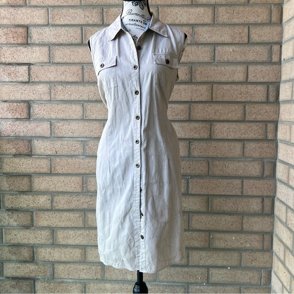 Vintage  Jessica Tan and cream embroidered vest mini dress - Picture 2 of 8